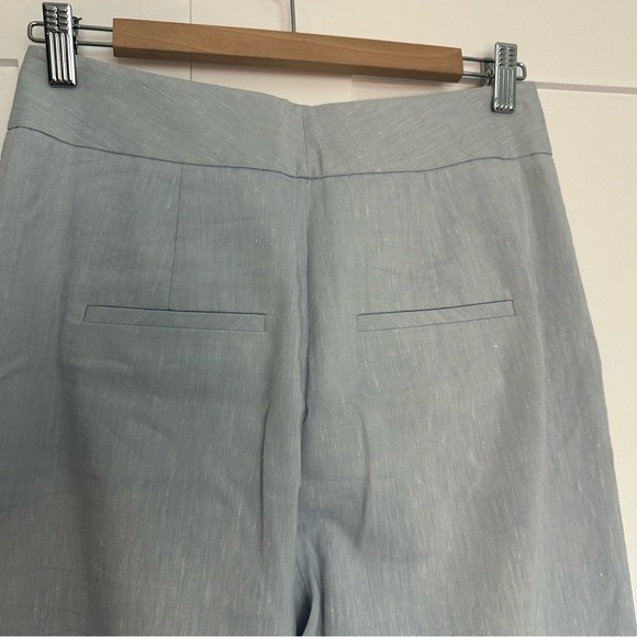 Veronica Beard Jeanne Light Blue Linen Blend Crop Wide Leg Pants 6 nautical crop - Picture 8 of 15